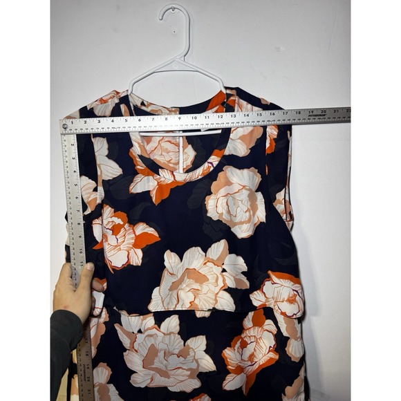 Cabi Women's Floral Print Layered Double Layer Blouse Top Polyester Size M - Picture 7 of 9
